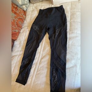 lululemon athletica Black Leggings with Mesh Detail